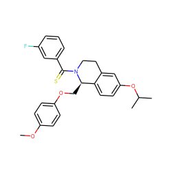 COc1ccc(OC[C@@H]2c3ccc(OC(C)C)cc3CCN2C(=S)c2cccc(F)c2)cc1 ZINC001772589383