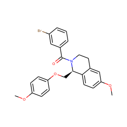 COc1ccc(OC[C@@H]2c3ccc(OC)cc3CCN2C(=O)c2cccc(Br)c2)cc1 ZINC000096271983