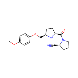 COc1ccc(OC[C@H]2CC[C@@H](C(=O)N3CCC[C@H]3C#N)N2)cc1 ZINC000014947542