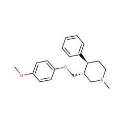 COc1ccc(OC[C@H]2CN(C)CC[C@@H]2c2ccccc2)cc1 ZINC000004216004