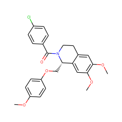 COc1ccc(OC[C@H]2c3cc(OC)c(OC)cc3CCN2C(=O)c2ccc(Cl)cc2)cc1 ZINC000003006609
