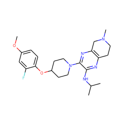 COc1ccc(OC2CCN(c3nc4c(nc3NC(C)C)CCN(C)C4)CC2)c(F)c1 ZINC001772608363