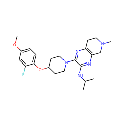 COc1ccc(OC2CCN(c3nc4c(nc3NC(C)C)CN(C)CC4)CC2)c(F)c1 ZINC001772611102