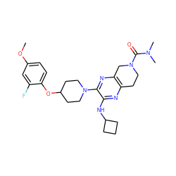 COc1ccc(OC2CCN(c3nc4c(nc3NC3CCC3)CCN(C(=O)N(C)C)C4)CC2)c(F)c1 ZINC001772588396