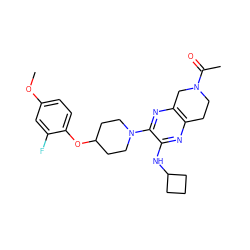 COc1ccc(OC2CCN(c3nc4c(nc3NC3CCC3)CCN(C(C)=O)C4)CC2)c(F)c1 ZINC001772623039