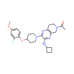 COc1ccc(OC2CCN(c3nc4c(nc3NC3CCC3)CN(C(C)=O)CC4)CC2)c(F)c1 ZINC001772615225