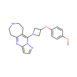 COc1ccc(OC2CN(c3c4c(nc5ccnn35)CCNCC4)C2)cc1 ZINC000066100496