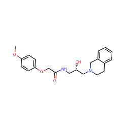 COc1ccc(OCC(=O)NC[C@H](O)CN2CCc3ccccc3C2)cc1 ZINC000119671739