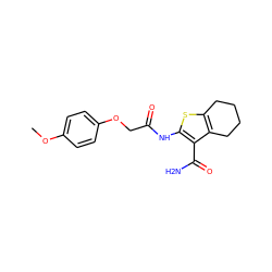 COc1ccc(OCC(=O)Nc2sc3c(c2C(N)=O)CCCC3)cc1 ZINC000000803466
