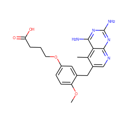 COc1ccc(OCCCC(=O)O)cc1Cc1cnc2nc(N)nc(N)c2c1C ZINC000013646363