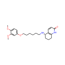 COc1ccc(OCCCCCCN[C@H]2CCCc3[nH]c(=O)ccc32)cc1OC ZINC000095583168