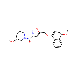 COc1ccc(OCc2cc(C(=O)N3CCC[C@@H](OC)C3)no2)c2ccccc12 ZINC000014974820