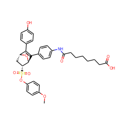 COc1ccc(OS(=O)(=O)[C@@H]2C[C@H]3O[C@H]2C(c2ccc(NC(=O)CCCCCCC(=O)O)cc2)=C3c2ccc(O)cc2)cc1 ZINC000473094832