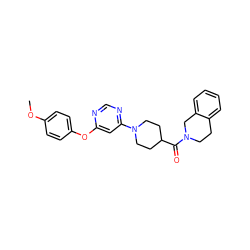 COc1ccc(Oc2cc(N3CCC(C(=O)N4CCc5ccccc5C4)CC3)ncn2)cc1 ZINC001772580398