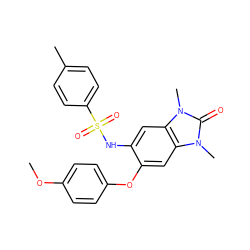 COc1ccc(Oc2cc3c(cc2NS(=O)(=O)c2ccc(C)cc2)n(C)c(=O)n3C)cc1 ZINC000046141137