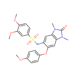 COc1ccc(Oc2cc3c(cc2NS(=O)(=O)c2ccc(OC)c(OC)c2)n(C)c(=O)n3C)cc1 ZINC000064591913