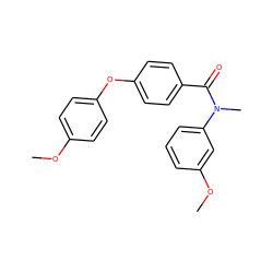 COc1ccc(Oc2ccc(C(=O)N(C)c3cccc(OC)c3)cc2)cc1 ZINC000653785991