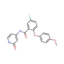 COc1ccc(Oc2ccc(F)cc2C(=O)Nc2cc[nH]c(=O)c2)cc1 ZINC000143179544