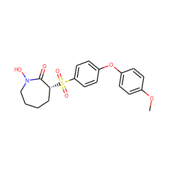 COc1ccc(Oc2ccc(S(=O)(=O)[C@@H]3CCCCN(O)C3=O)cc2)cc1 ZINC000029129903