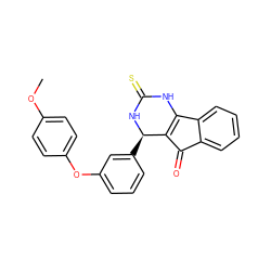 COc1ccc(Oc2cccc([C@H]3NC(=S)NC4=C3C(=O)c3ccccc34)c2)cc1 ZINC000101466697