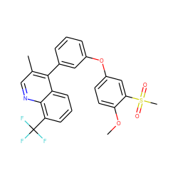 COc1ccc(Oc2cccc(-c3c(C)cnc4c(C(F)(F)F)cccc34)c2)cc1S(C)(=O)=O ZINC000045388881