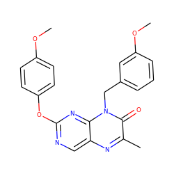 COc1ccc(Oc2ncc3nc(C)c(=O)n(Cc4cccc(OC)c4)c3n2)cc1 ZINC000004238607