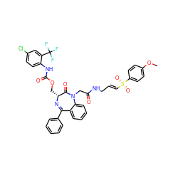 COc1ccc(S(=O)(=O)/C=C/CNC(=O)CN2C(=O)[C@@H](COC(=O)Nc3ccc(Cl)cc3C(F)(F)F)N=C(c3ccccc3)c3ccccc32)cc1 ZINC000095608147