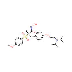 COc1ccc(S(=O)(=O)[C@@](C)(Cc2ccc(OCCN(C(C)C)C(C)C)cc2)C(=O)NO)cc1 ZINC000013520867