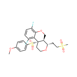 COc1ccc(S(=O)(=O)[C@@]23CCO[C@@H](CCS(C)(=O)=O)[C@@H]2COc2c(F)ccc(F)c23)cc1 ZINC000095594279