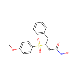 COc1ccc(S(=O)(=O)[C@@H](CC(=O)NO)Cc2ccccc2)cc1 ZINC000013782888