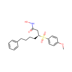 COc1ccc(S(=O)(=O)[C@@H](CCCCc2ccccc2)CC(=O)NO)cc1 ZINC000003939228