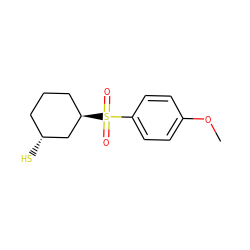 COc1ccc(S(=O)(=O)[C@@H]2CCC[C@@H](S)C2)cc1 ZINC000029469164