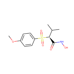 COc1ccc(S(=O)(=O)[C@H](C(=O)NO)C(C)C)cc1 ZINC000013520791