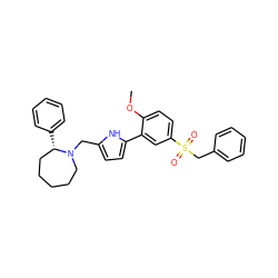 COc1ccc(S(=O)(=O)Cc2ccccc2)cc1-c1ccc(CN2CCCCC[C@@H]2c2ccccc2)[nH]1 ZINC000027547793