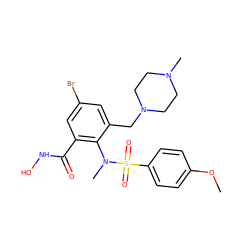 COc1ccc(S(=O)(=O)N(C)c2c(CN3CCN(C)CC3)cc(Br)cc2C(=O)NO)cc1 ZINC000026747346