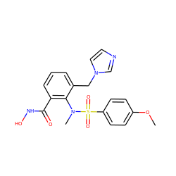 COc1ccc(S(=O)(=O)N(C)c2c(Cn3ccnc3)cccc2C(=O)NO)cc1 ZINC000026748275