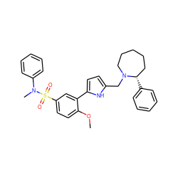 COc1ccc(S(=O)(=O)N(C)c2ccccc2)cc1-c1ccc(CN2CCCCC[C@@H]2c2ccccc2)[nH]1 ZINC000027549918