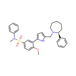 COc1ccc(S(=O)(=O)N(C)c2ccccc2)cc1-c1ccc(CN2CCCCC[C@H]2c2ccccc2)[nH]1 ZINC000084688800