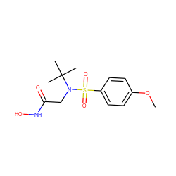 COc1ccc(S(=O)(=O)N(CC(=O)NO)C(C)(C)C)cc1 ZINC000013764088