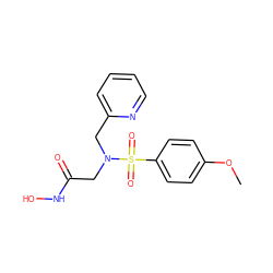 COc1ccc(S(=O)(=O)N(CC(=O)NO)Cc2ccccn2)cc1 ZINC000013764115