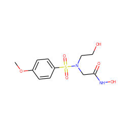 COc1ccc(S(=O)(=O)N(CCO)CC(=O)NO)cc1 ZINC000058650403