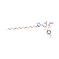 COc1ccc(S(=O)(=O)N(CCn2cc(COCCOCCOCCOCCOCCF)nn2)[C@@H](C(=O)NO)C(C)C)cc1 ZINC000096934280