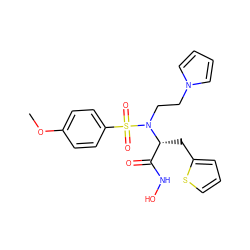 COc1ccc(S(=O)(=O)N(CCn2cccc2)[C@H](Cc2cccs2)C(=O)NO)cc1 ZINC000013440860