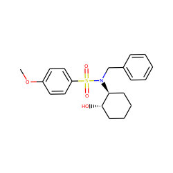 COc1ccc(S(=O)(=O)N(Cc2ccccc2)[C@H]2CCCC[C@@H]2O)cc1 ZINC000103239887