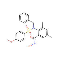 COc1ccc(S(=O)(=O)N(Cc2ccccc2)c2c(C)cc(C)cc2C(=O)NO)cc1 ZINC000027099825