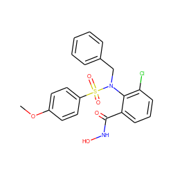 COc1ccc(S(=O)(=O)N(Cc2ccccc2)c2c(Cl)cccc2C(=O)NO)cc1 ZINC000026402033