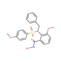 COc1ccc(S(=O)(=O)N(Cc2ccccc2)c2c(OC)cccc2C(=O)NO)cc1 ZINC000026469210