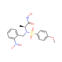 COc1ccc(S(=O)(=O)N(Cc2ccccc2[N+](=O)[O-])[C@@H](C)C(=O)NO)cc1 ZINC000010450302