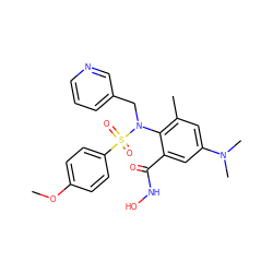 COc1ccc(S(=O)(=O)N(Cc2cccnc2)c2c(C)cc(N(C)C)cc2C(=O)NO)cc1 ZINC000026278115