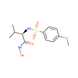 COc1ccc(S(=O)(=O)N[C@@H](C(=O)NO)C(C)C)cc1 ZINC000000023461